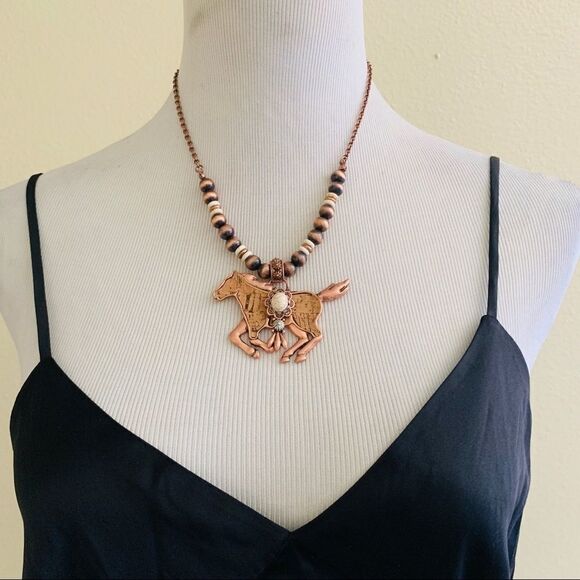 Cork Coppertone Howlite Hoese Navajo Statement Set - Picture 2 of 7